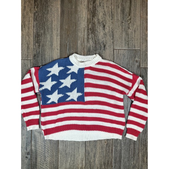 Vintage Havana Sweaters - Vintage Havana American Flag Knit Sweater Patriotic Pullover Crewneck Size Small